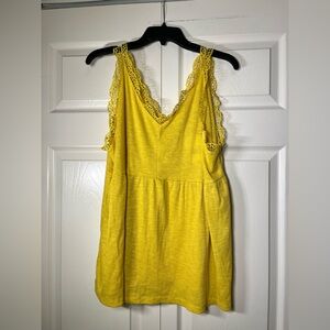 Grace + Emma Women’s On The Right Path Yellow Tank Top NWT Size 2XL